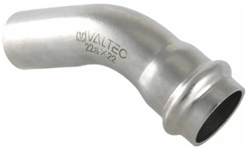 Valtec Угольник 45° вн.-нар. нерж. сталь 22а х22 TV9582200   VTi.958.I.002222