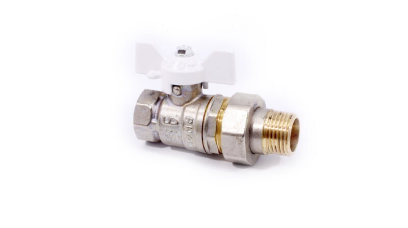 LD Pride Кран шаровой со сгоном 1/2" белая бабочка 