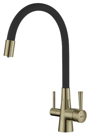Lemark COMFORT LM3075B Смеситель для кухни с подключением к фильтру с питьевой водой, ЧЕРНЫЙ/БРОНЗА