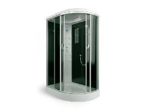 ERLIT ER 4512PL-С4-RUS Душевая кабина 120*80*215 тонир. стекло,задняя стенка-стекло черное  НИЗКИЙ ПОДДОН