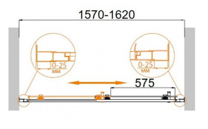 Cezares Душевая дверь MOLVENO-BF-1-160-C-Cr-IV 
