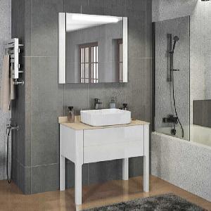 COMFORTY ТумбаЛондон 90-1 с бежевой столешницей и раковиной COMFORTY T-Y9378