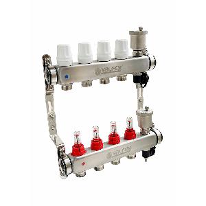 ValFex Коллекторная группа VF.586.0612, 1"х 12 вых. Евроконус 3/4", встроенные расх., нерж. сталь.
